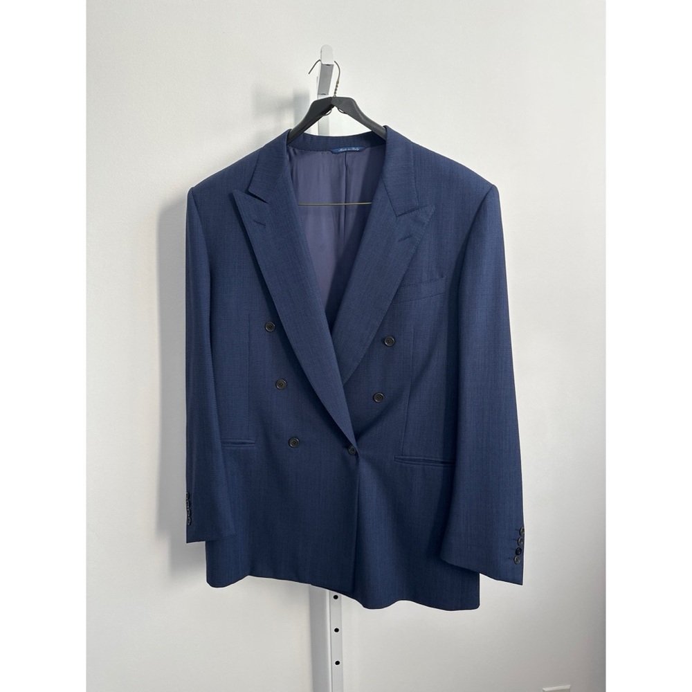 CANALI Milano Italian Wool Double Breasted Blazer Blue | 54L